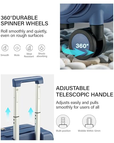 24 Inch Expandable Checked Luggage (Interstellar Blue / 24 Inch EXT)