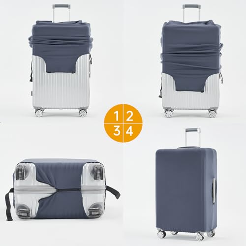 Travelkin Luggage Covers For Suitcase Tsa Approved Suitcase Cover Protector (Navy-Blue / S)