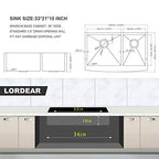 33 Inch Farmhouse Sink Double Bowl 60 (Stainless Steel / 33''x21''-60/40)