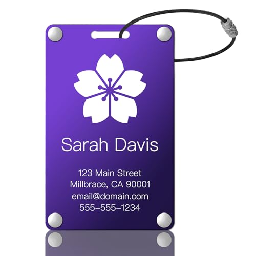 Personalized Luggage Tags (Sleek Bar-purple)