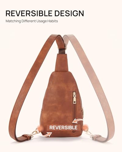 Crossbody Bags for Women Leather Sling Bag for Woman Travel Brown (3-brown)