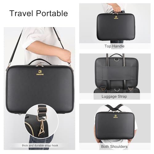 Makeup Case Large Makeup Bag with LED Mirror (Large / Black with LED Mirror)