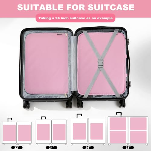 Extra Large Compression Packing Cubes for Travel Essentials (Pink / Extra Large)