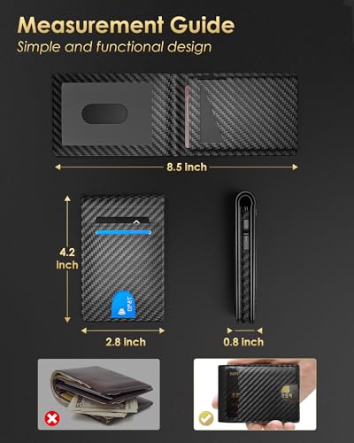 2026 Upgraded Minimalist Wallet for Men (Carbon Fiber - with Airtag Holder)