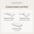 Original Cut Out Adjustable Pillow (Cut-out White / King)