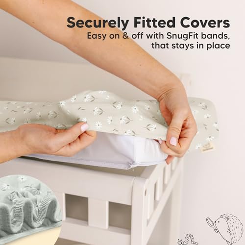 2 Pack Organic Changing Pad Covers for Girl (Daisies / 100% Cotton)