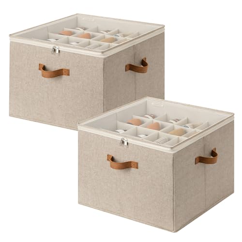 2-Pack 32-Pair Shoe Storage Organizer for Closet, Taupe (Taupe / Medium-2 Pack)