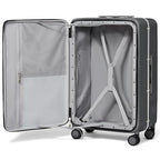 26 Inch Large Checked Luggage PC Hard Shell Suitcase Top Opening Aluminum Frame Travel Suitcases with Wheels (Rock Gray / 26-inch)