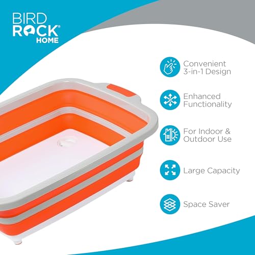 11L Collapsible BBQ Prep Tub with Lid (Orange / Large)
