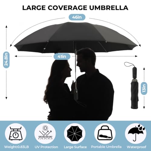 Inverted Umbrella for Rain (Black / 46 Inch)