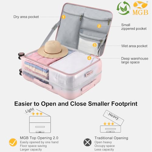 24 Inch Checked Luggage Hard Shell Suitcase Top Opening Suitcases (24 Inch / Pink)