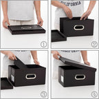 Collapsible Storage Box with Lid [3 (Black / Small(3-Pack))