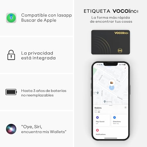 Apple MFi Certified] VOCOlinc Air Card Tag Rechargeable Wallet Tracker 1.6mm 2 Pack