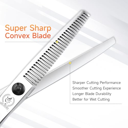 Professional Straight Hair Cutting Scissors 6'' Barber Haircut Shears with Sharp Razor Edge 440C Hair Scissors with Ergonomic Design for Salon and Home User (Straight / 6 inches)