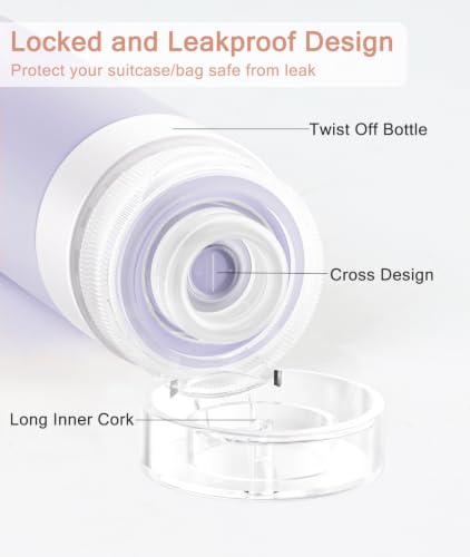 Travel Bottles for Toiletries 6 Pack (Light)