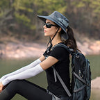 Ponytail Sun Hats for Women UPF 50+ SkyBlue (Skyblue/Grey(ponytail Hole))