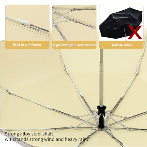 Sun Umbrella Blocking UV Protection Compact Auto Folding Parasol (Carnation)