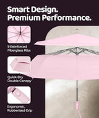 Windproof Travel Umbrella (Pastel Pink 1-Pack / Standard)