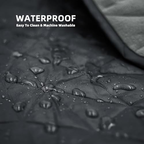 Large Waterproof Outdoor Blanket Thick Fleece 80" x 58" (Black Gray-b)