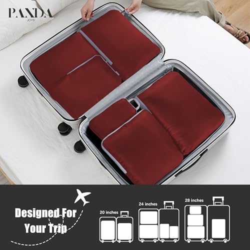 4 Set Compression Packing Cubes Travel (Burgundy)
