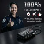 TSA Approved Luggage Locks with Search Alert Indicator (Black)