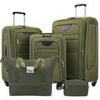 Softside Luggage Set Lightweight 3 Piece Suitcase with Duffel Bag (Softside Luggage(22/26/30) / Army Green + bags)
