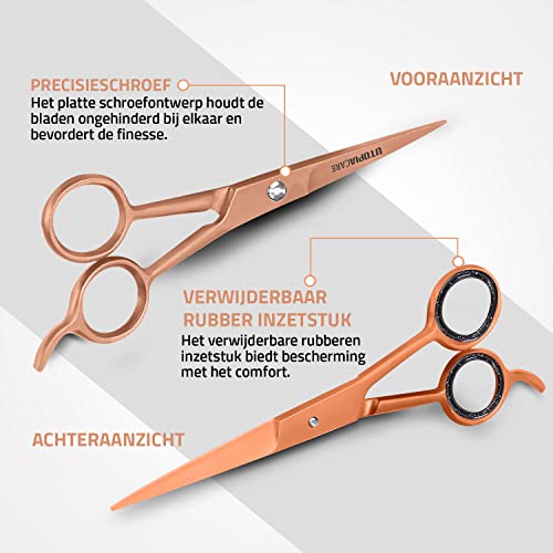 Hair Cutting and Hairdressing Scissors 6.5 Inch (6.5 Inch (Pack of 1) / Rose Gold)