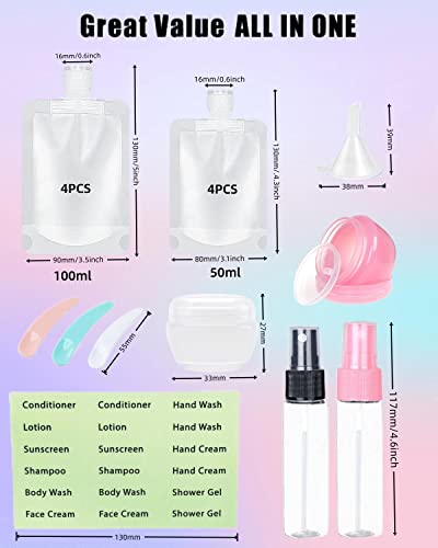 17 Pack Travel Pouches for Toiletries (C-17pcs)
