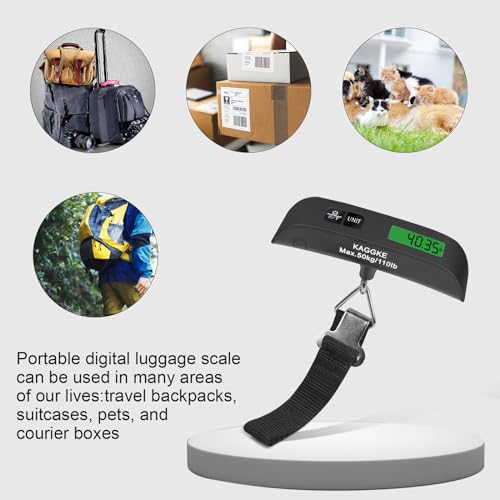 2 Pcs Black Travel Digital Luggage Scale (Black+black)