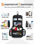 Hanging Travel Toiletry Bag (Black)