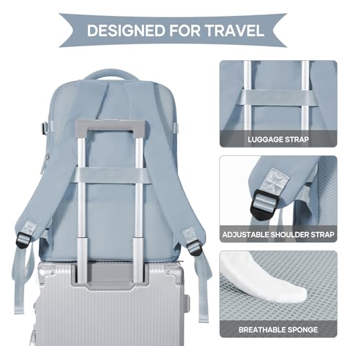Travel Backpack For Women Men (25l / Gray Blue)