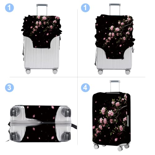 Luggage Cover Washable Suitcase Protector Anti (Cherry Blossom / M(fits 24-26Inch suitcase))