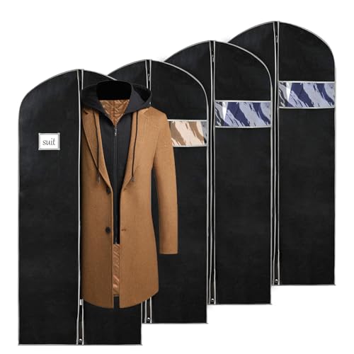 60 Inch Dress Bags for Gowns (Black&Grey / 60'' - 4PCS)