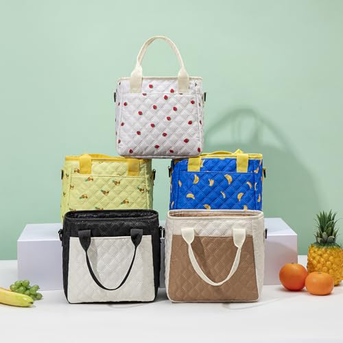 Lunch Box for Women Lunch Bags for Work for Teacher Nurse Mom Small Insulated LunchBag for Picnic Travel Shopping (Small / S2: Coffee & Cream)