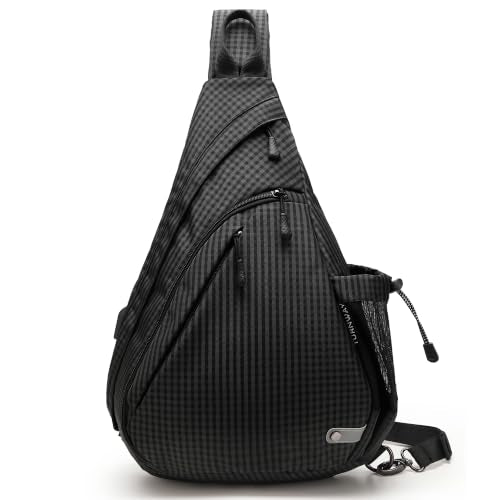 Water Proof Sling bag (Black Grid)