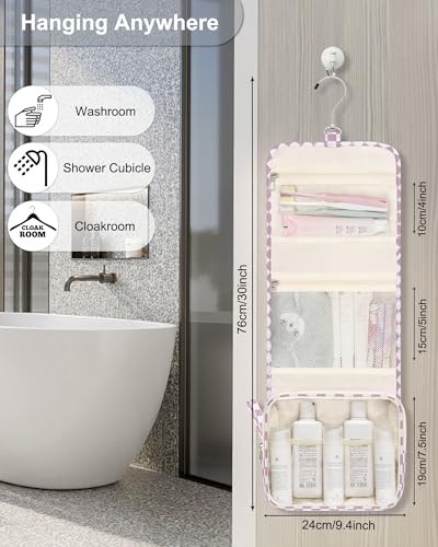 Hanging Toiletry Bag (02 Checkboard Purple / Small)