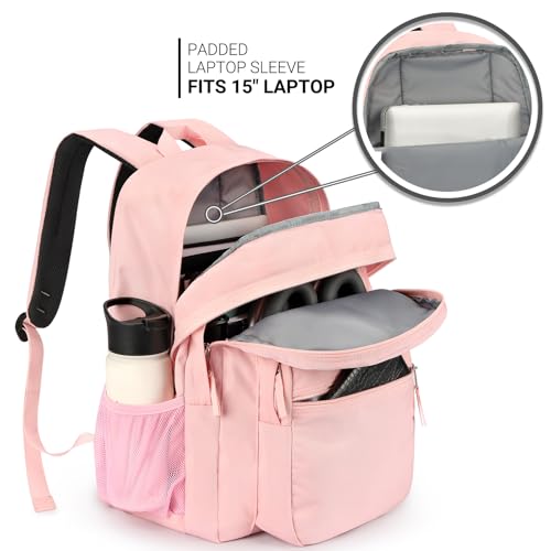 26L Backpack for College (Pink / 16.5 Inch)