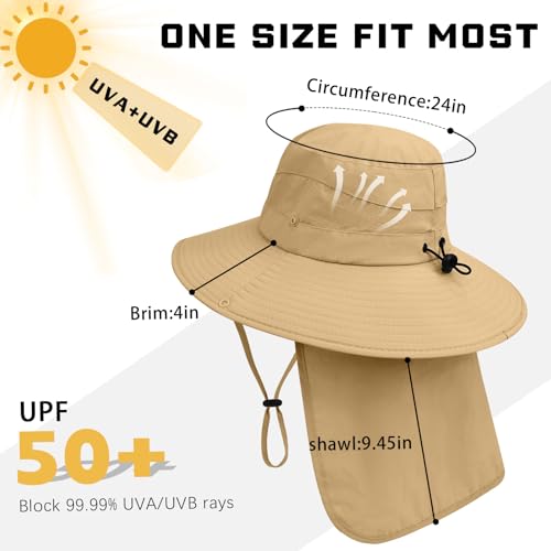 Sun Hats for Men Women (Khaki)