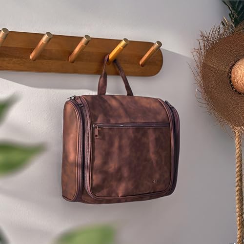 Large Hanging Toiletry Bag for Men (Brown / Large)