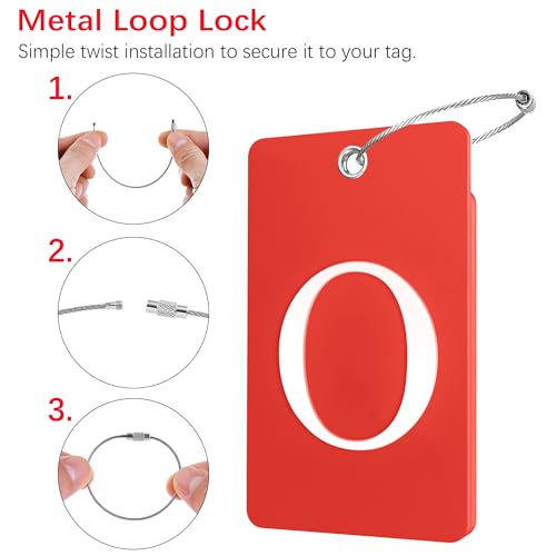 2 Pack Initial Luggage Tags for Suitcases Airplane Travel Essentials (Large O / Red)