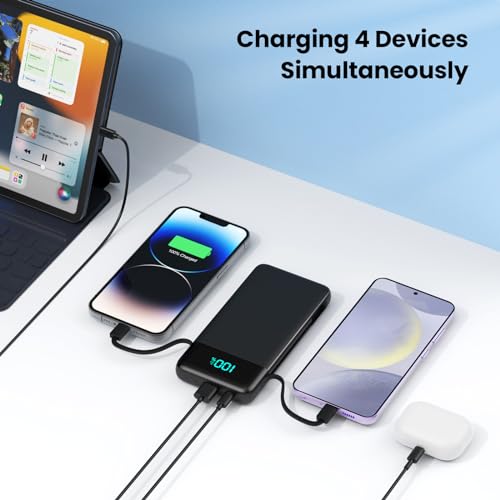 Portable Charger for iPhone with Built (Black)