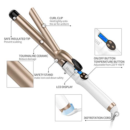 1 Inch Curling Iron Extra Long Barrel for Long Hair (1 inch)