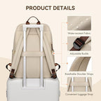 Laptop Backpack for Women Travel Work Commute Casual Daypack Backpack Purse Computer Bags Fit 16 Inch Notebook (Regular-apricot / 16 Inch)