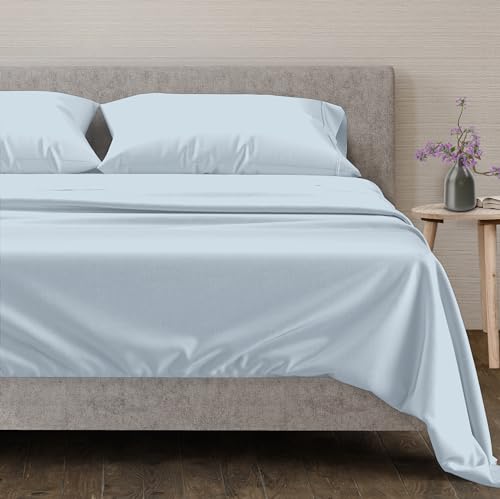 100% Egyptian Cotton Sheets California King Size (California King / Sky Blue)