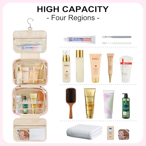 Travel Hanging Toiletry Bag (Pink / M)