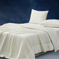 Temperature Regulating Comforter (Snow Ivory With Navy Trim / Ultimate King (106"x90"))