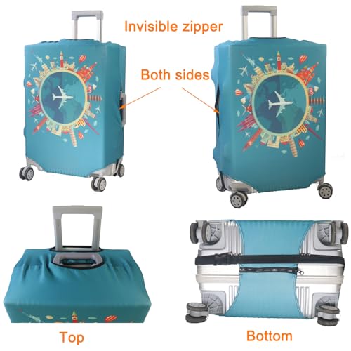 Thicker Travel Luggage Covers with Luggage Tag For Suitcase Tsa Approved (F2507 / S)