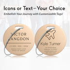 Customized Stainless Steel Luggage Tags (Elegant Circle-rose Gold)