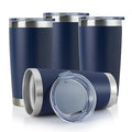 20oz Stainless Steel Tumbler Bulk with Lid (4 Count (Pack of 1) / Powder Navy)