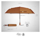 Folding Umbrella Lux Hardwood Handle Herringbone Gold Flame (Herringbone Gold Flame)